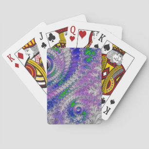Bold Vibrant Colourful Funky Trippy Fractal Spiral Playing Cards