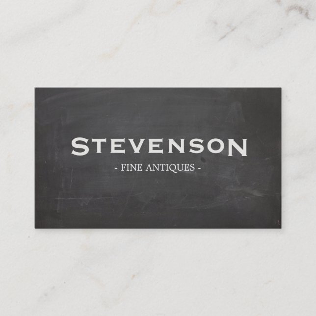 Bold Vintage Typography  Rustic Cool Black Business Card (Front)