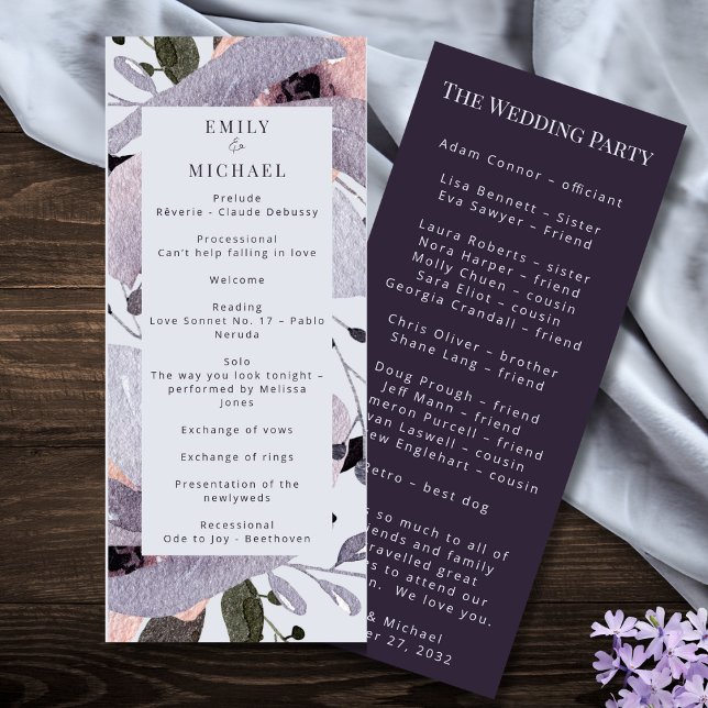 Bold Violet Plum Mauve Floral Abstract Program (Creator Uploaded)