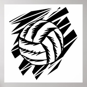 bold volleyball graphic poster