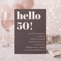 Bold Warm Brown Modern Chic 50th Birthday Party