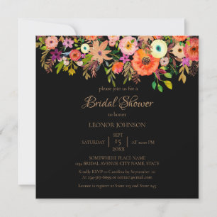 Bold Watercolor Bridal Shower Invitation