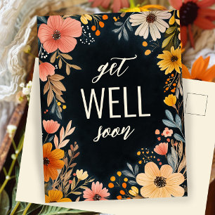 Bold Watercolor Florals  WELL SOON CUSTOM  Postcard