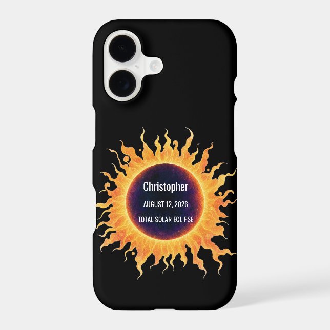 Bold Watercolor Total Solar Eclipse 2026 Name (Back)