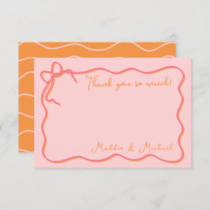 Bold Wavy Hand drawn Thank you Note card