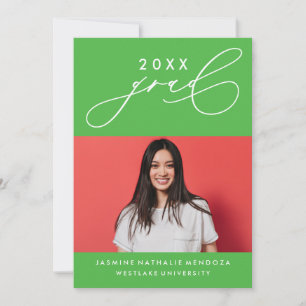 BOLD WHIMSICAL CALLIGRAPHY GRADUATION INVITATION