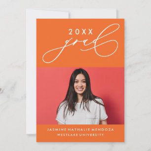 BOLD WHIMSICAL CALLIGRAPHY GRADUATION INVITATION