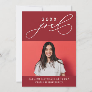 BOLD WHIMSICAL CALLIGRAPHY GRADUATION INVITATION