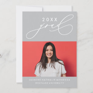 BOLD WHIMSICAL CALLIGRAPHY GRADUATION INVITATION