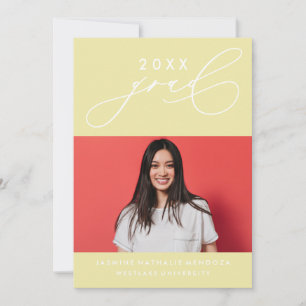 BOLD WHIMSICAL CALLIGRAPHY GRADUATION INVITATION