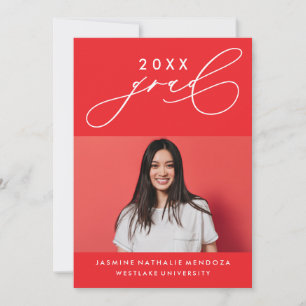 BOLD WHIMSICAL CALLIGRAPHY GRADUATION INVITATION