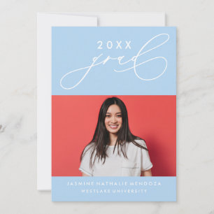 BOLD WHIMSICAL CALLIGRAPHY GRADUATION INVITATION