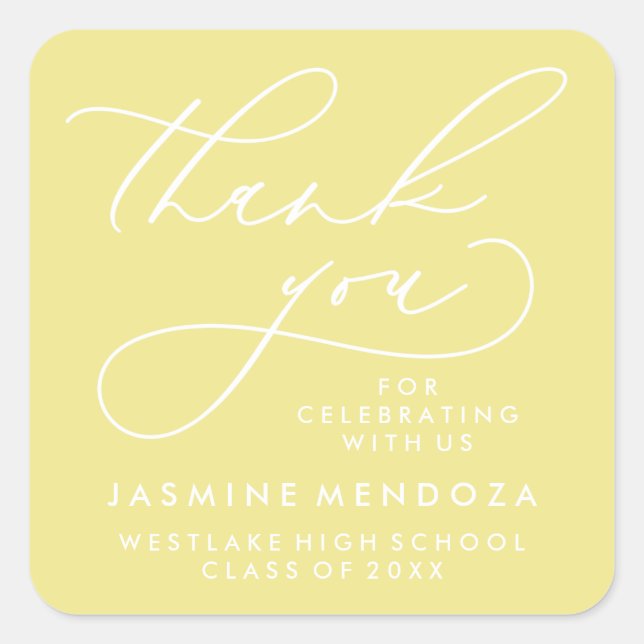 BOLD WHIMSICAL CALLIGRAPHY THANK YOU STICKER (Front)