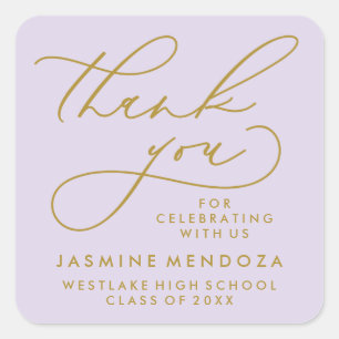 BOLD WHIMSICAL CALLIGRAPHY THANK YOU STICKER