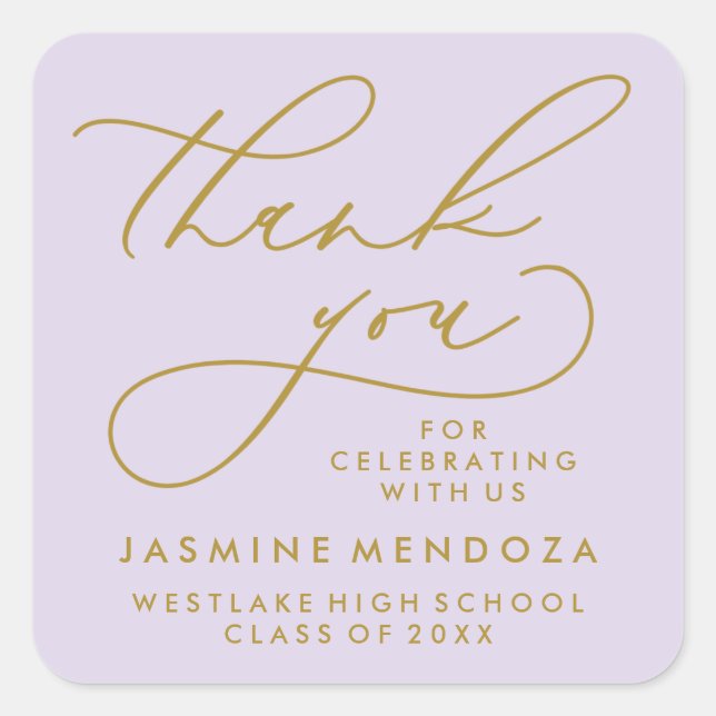 BOLD WHIMSICAL CALLIGRAPHY THANK YOU STICKER (Front)