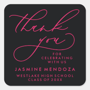 BOLD WHIMSICAL CALLIGRAPHY THANK YOU STICKER