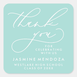 BOLD WHIMSICAL CALLIGRAPHY THANK YOU STICKER