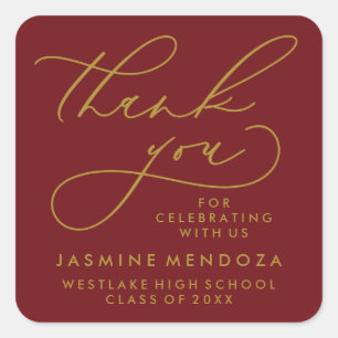 BOLD WHIMSICAL CALLIGRAPHY THANK YOU STICKER