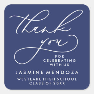 BOLD WHIMSICAL CALLIGRAPHY THANK YOU STICKER