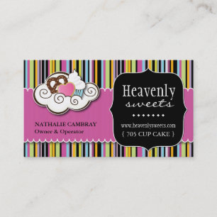 Bold Whimsical Cupcake Bakery Business Card