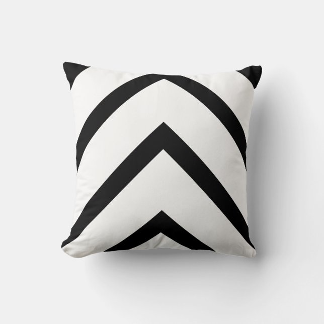 Bold White Chevron Throw Pillow (Front)