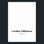 Bold White Typography Custom Table Place Card<br><div class="desc">Bold Black and White Typography Custom Table Place Card</div>