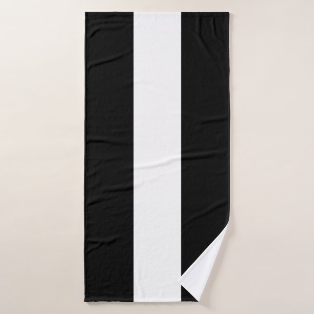 Bold Wide Black White Ship Shape Nautical Stripes Bath Towel Set (Bath Towel)