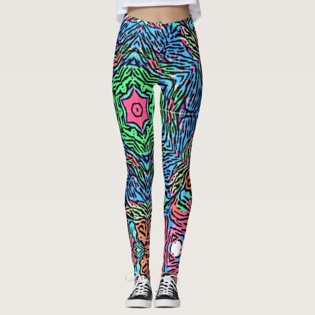 Bold Wild Mandala Inspiré Motif sur les Leggings (Devant)
