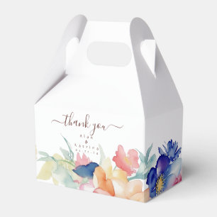 Bold Wildflower Floral Wedding Favour Gable Box 
