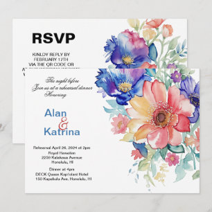 Bold Wildflower Rehearsal Dinner Invitation 
