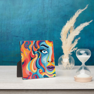 Bold Woman Vibrant Whirl of Emotions Plaque