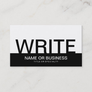 bold WRITE (colour customizable) Business Card