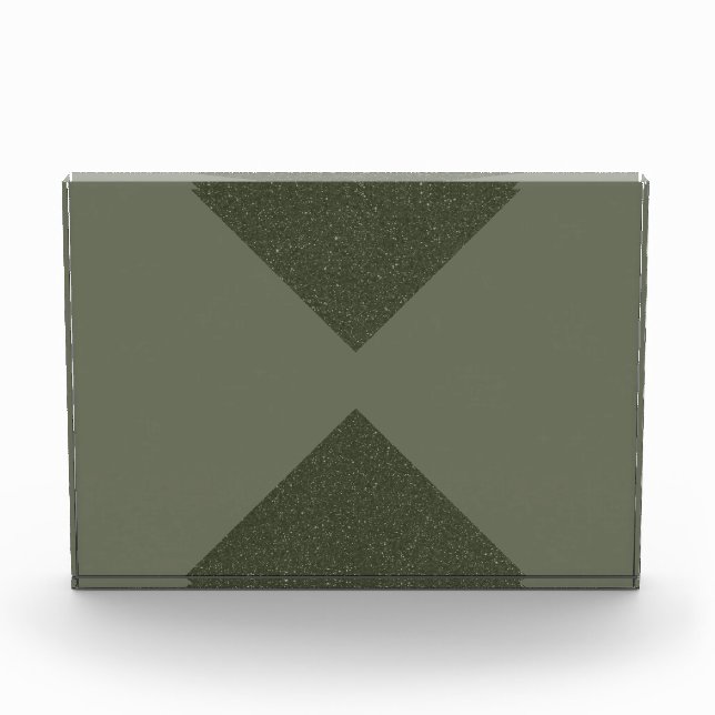 Bold X Geometric Moss Green Photo Block (Front)