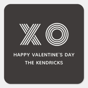 Bold XO Valentine's Day Sticker - Black