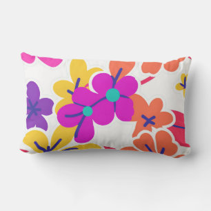 Bold Y2K Wildflower Vibrant Colours for Spring Lumbar Pillow