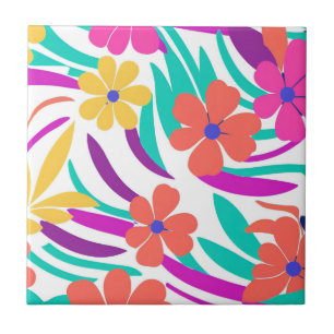 Bold Y2K Wildflower Vibrant Spring Decor Tile