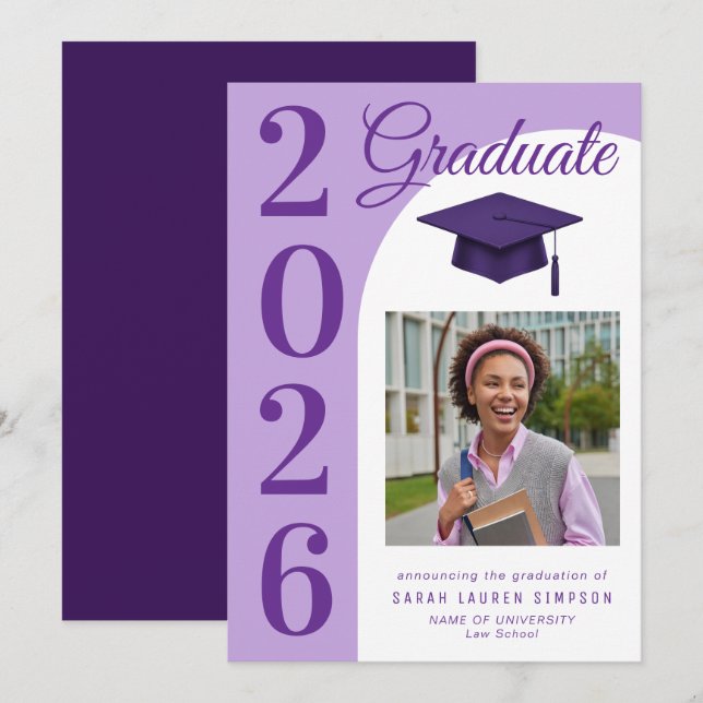 Bold year graduation photo announcement (Front/Back)