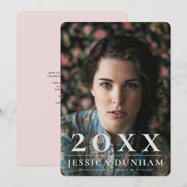 Bold Year Serif Graduation Invitation (Front/Back)