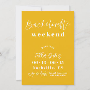 Bold Yellow and Hot Pink Bachelorette Invitation