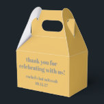 Bold Yellow Grey Custom Cute Bat Mitzvah Thank You Favor Box<br><div class="desc">Bold Typography Yellow Grey Custom Cute Bat Mitzvah Thank You Favour Box</div>