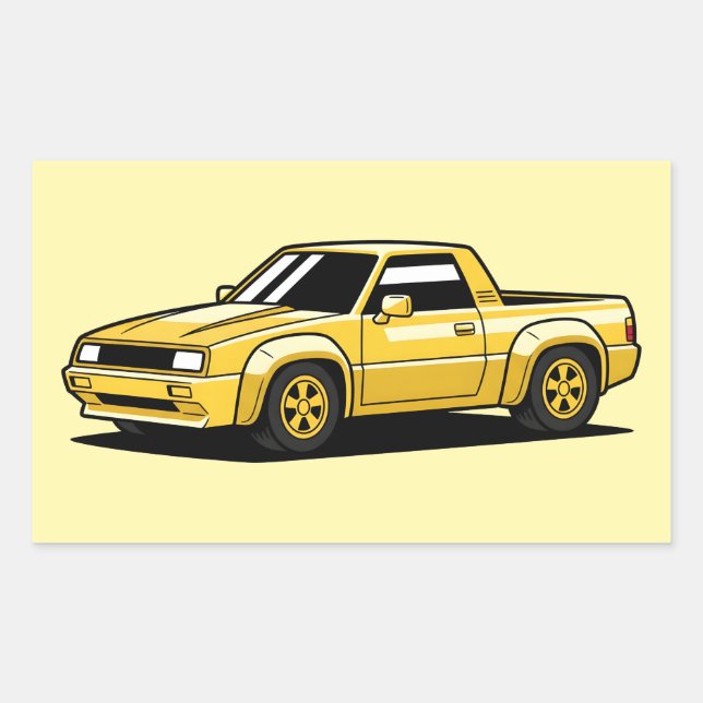 Bold Yellow Pickup Toon Sticker (Front)