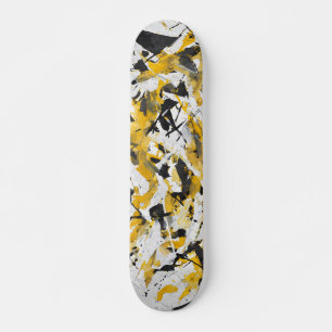 Bold Yellow Urban Camo Skateboard