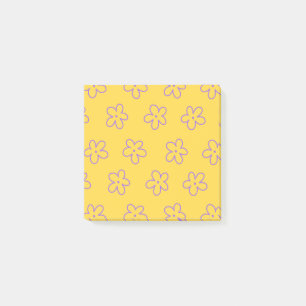Bold Yellow Whimsical Flower Designs for Spring  Post-it Notes