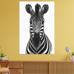 Bold Zebra Black White Canvas Print