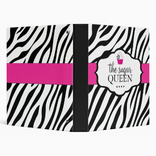 Bold Zebra Cupcake Portfolio Binder