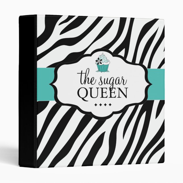 Bold Zebra Cupcake Portfolio Binder (Front/Spine)