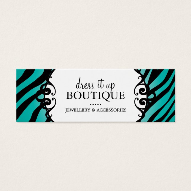 Bold Zebra Print Jewellery Designer Hang Tags (Front)