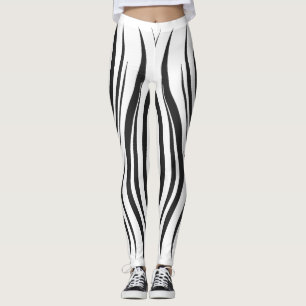Bold Zebra Stripe Pattern Leggings 