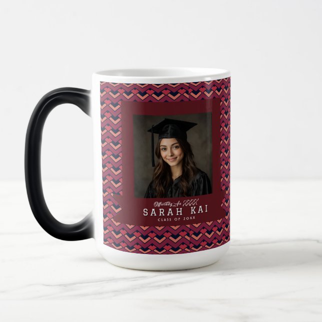 Bold Zigzag Pattern Son Graduation Gift Magic Mug (Left)