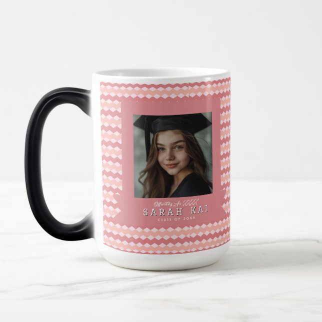 Bold Zigzag Print Grandson Graduation Magic Mug (Left)